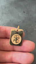 Load and play video in Gallery viewer, French Libra Starsign Zodiac 18K Yellow Gold Charm Medal Pendant

