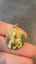 Load and play video in Gallery viewer, French Ruffony Virgin Mary Virgo Virginum 18K Yellow Gold Medal Pendant
