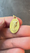 Load and play video in Gallery viewer, French OBC Virgin Mary Notre Dame of Lourdes 18K Yellow Gold Charm Medal Pendant

