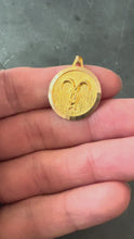 Load and play video in Gallery viewer, Vintage French Zodiac Ares 18K Yellow Gold Charm Pendant
