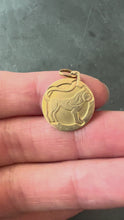 Load and play video in Gallery viewer, French Zodiac Leo Starsign 18K Yellow Gold Charm Medal Pendant

