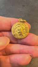 Load and play video in Gallery viewer, French Becker 18K Yellow Gold Jesus Christ Crown of Thorns Medal Charm Pendant
