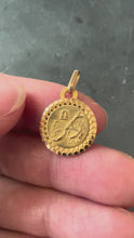 Load and play video in Gallery viewer, French Libra Zodiac Starsign 18K Yellow Gold Perroud Charm Pendant
