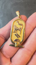 Load and play video in Gallery viewer, Egyptian Heiroglyphics Tablet 18K Yellow Gold Charm Pendant
