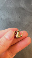 Load and play video in Gallery viewer, gold coffee pot charm turned in hand

