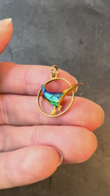 Load and play video in Gallery viewer, Pheasant 14K Yellow Gold Enamel Charm Pendant
