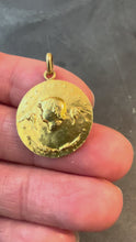 Load and play video in Gallery viewer, French Monnaie De Paris 18k Yellow Gold Angel of Peace Medal Pendant
