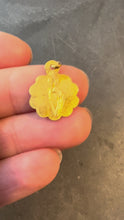 Load and play video in Gallery viewer, French Virgin Mary 18K Yellow Gold Charm Pendant
