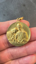 Load and play video in Gallery viewer, Large French Religious Jesus Christ Holy Communion 18K Yellow Gold Medal Pendant
