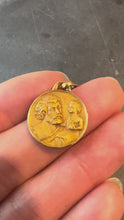 Load and play video in Gallery viewer, Vintage French KimberleySaint Christopher 18K Yellow Gold Medal Pendant
