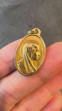 Load and play video in Gallery viewer, French Paul Brandt 18K Yellow Gold Virgin Mary Charm Pendant Medal
