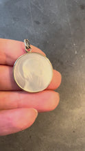 Load and play video in Gallery viewer, French Virgin Mary Mother of Pearl 18K White Gold Medal Pendant
