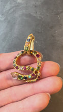 Load and play video in Gallery viewer, Serpent Snake 18K Yellow Gold Gem Set Pendant
