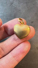 Load and play video in Gallery viewer, 18K Yellow Gold Puffy Love Heart Charm Pendant
