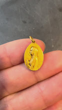Load and play video in Gallery viewer, French Perriat Virgin Mary 18K Yellow Gold Pendant Charm
