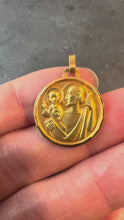 Load and play video in Gallery viewer, Vintage French 18K Yellow Gold Saint Christopher Religious Charm Pendant
