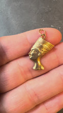 Load and play video in Gallery viewer, 18K Yellow Gold Nefertiti Charm Pendant
