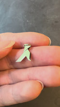 Load and play video in Gallery viewer, French 18K White Gold Origami Bird Charm Pendant
