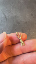 Load and play video in Gallery viewer, 18K Yellow Gold Scissors Charm Pendant
