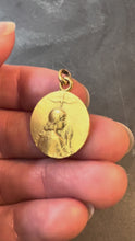 Load and play video in Gallery viewer, French Vernon Holy Dove Sacred Heart 18K Yellow Gold Religious Medal Pendant
