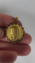 Load and play video in Gallery viewer, Vintage French Virgin Mary 18K Yellow Gold Medal Pendant
