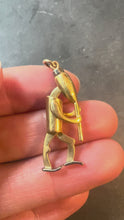 Load and play video in Gallery viewer, Piper Musician Cartoon Character 18K Yellow White Gold Charm Pendant
