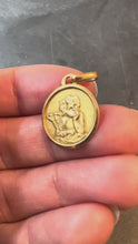 Load and play video in Gallery viewer, French Rafael’s Cherub 18K Yellow Gold Charm Pendant
