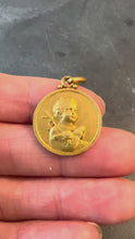 Load and play video in Gallery viewer, French Becker Lamb of God Jesus Child 18K Yellow Gold Medal Pendant
