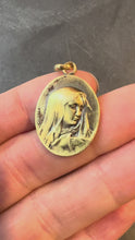 Load and play video in Gallery viewer, French Rasumny 18K Yellow Gold Virgin Mary Charm Pendant Medal
