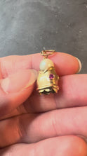 Load and play video in Gallery viewer, Fish Head 18K Yellow Gold Pearl Charm Pendant
