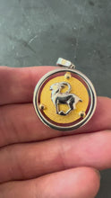 Load and play video in Gallery viewer, Kosun 14K Yellow White Gold Zodiac Capricorn Charm Pendant
