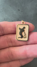 Load and play video in Gallery viewer, French Aquarius Starsign Zodiac 18K Yellow Gold Charm Medal Pendant
