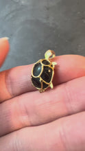 Load and play video in Gallery viewer, 18K Yellow Gold Wood Turtle Tortoise Charm Pendant
