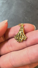 Load and play video in Gallery viewer, Vintage Egyptian Lotus Flower Symbol of Rebirth 18K Yellow Gold Charm Pendant
