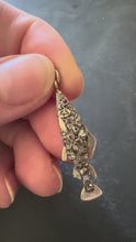Load and play video in Gallery viewer, Antique 18K Rose Gold Silver Ruby Diamond Fish Charm Pendant
