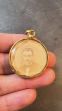 Load and play video in Gallery viewer, Antique French 18K Yellow Gold Faceted Glass Photo Pendant Locket

