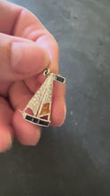 Load and play video in Gallery viewer, Art Deco Yacht Sailboat Platinum Diamond Sapphire Citrine Charm Pendant
