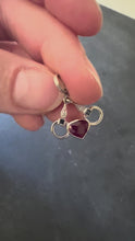 Load and play video in Gallery viewer, Art Deco Love Heart Snaffle Bit Platinum Diamond Sapphire Ruby Charm Pendant
