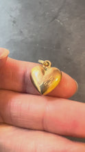 Load and play video in Gallery viewer, Vintage Italian 18K Yellow Gold Puffy Heart Maser Charm Pendant
