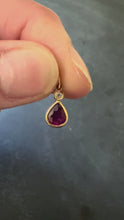 Load and play video in Gallery viewer, Pear Shaped Ruby Diamond 18K Yellow Gold Charm Pendant
