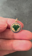 Load and play video in Gallery viewer, Ivy Leaf 9 Karat Rose Gold Enamel Love Charm Pendant
