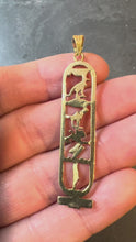 Load and play video in Gallery viewer, Egyptian Hieroglyphics Tablet 18K Yellow Gold Charm Pendant
