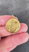 Load and play video in Gallery viewer, Vintage French Saint Christopher 18K Yellow Gold Charm Pendant Medal
