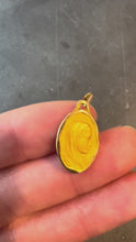 Load and play video in Gallery viewer, French Augis Virgin Mary 18K Yellow Gold Religious Medal Pendant
