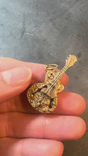 Load and play video in Gallery viewer, Vintage 9K Yellow Gold Electric Guitar Charm Pendant
