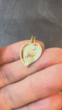 Load and play video in Gallery viewer, Augis French Plus Qu’Hier Heart Ruby 18K Yellow White Gold Love Charm Pendant
