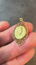 Load and play video in Gallery viewer, French Virgin Mary 18K Yellow Gold Charm Pendant
