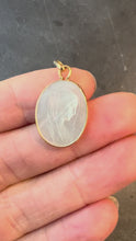 Load and play video in Gallery viewer, French Virgin Mary Mother of Pearl 18K Yellow Gold Charm Pendant
