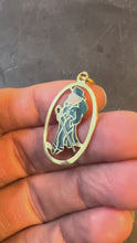 Load and play video in Gallery viewer, Saint Patrick Ireland Green Man Enamel 18K Yellow Gold Charm Pendant
