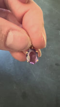 Load and play video in Gallery viewer, Vintage French 18K Yellow Gold Purple Amethyst Oval Pendant
